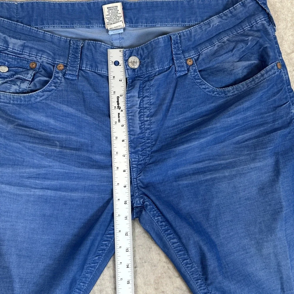 True Religion Jeans Ricky Mens Blue Corduroy Pants Size 40